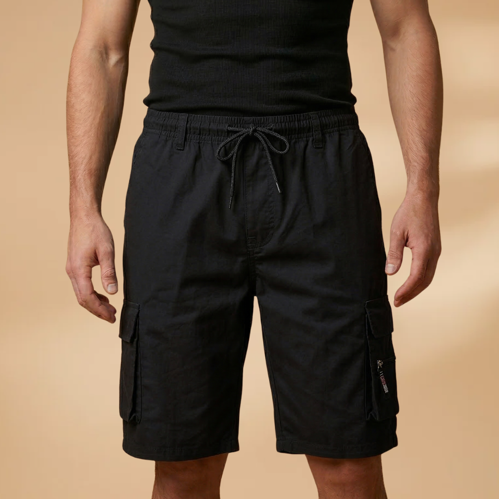 Men's cargo shorts - casual summer shorts with drawstring