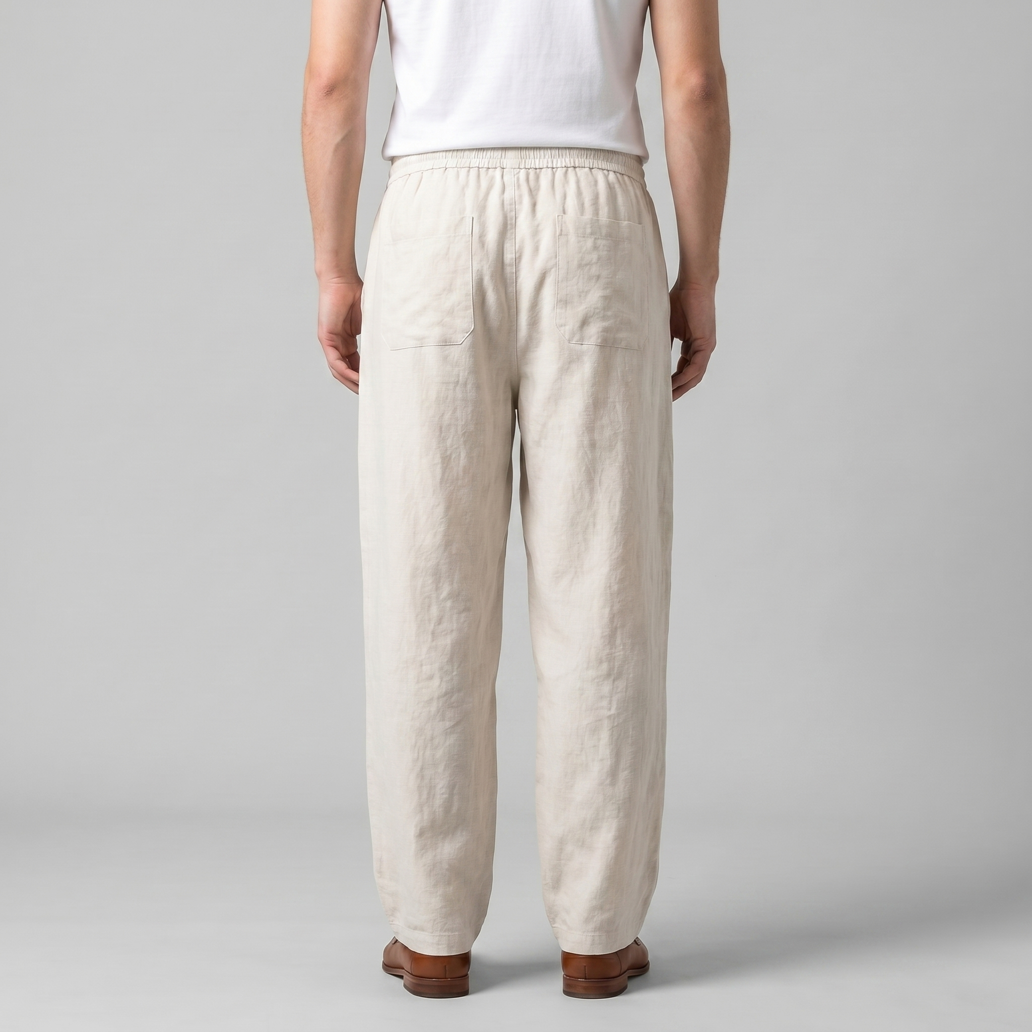 Pantalón lino hombre | baggy holgado para playa