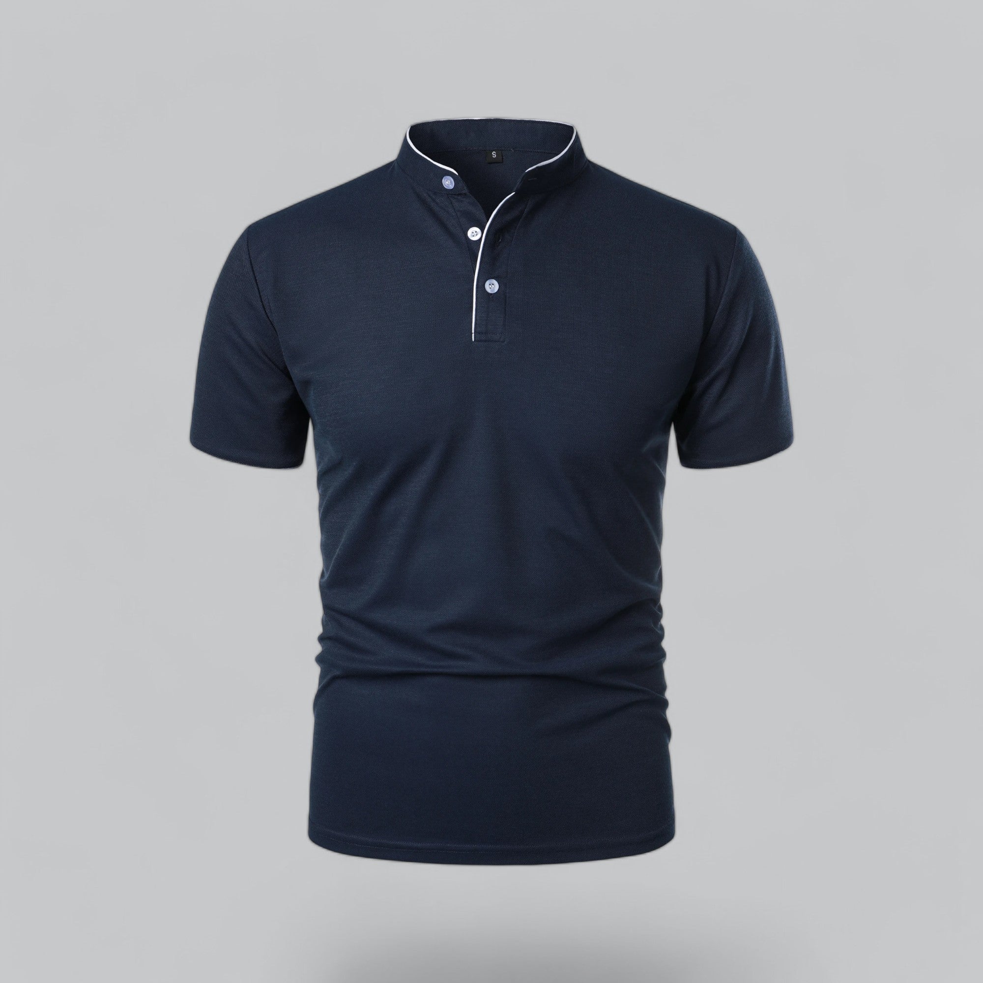 Polo de manga corta para hombre - corte entallado sin cuello - diario