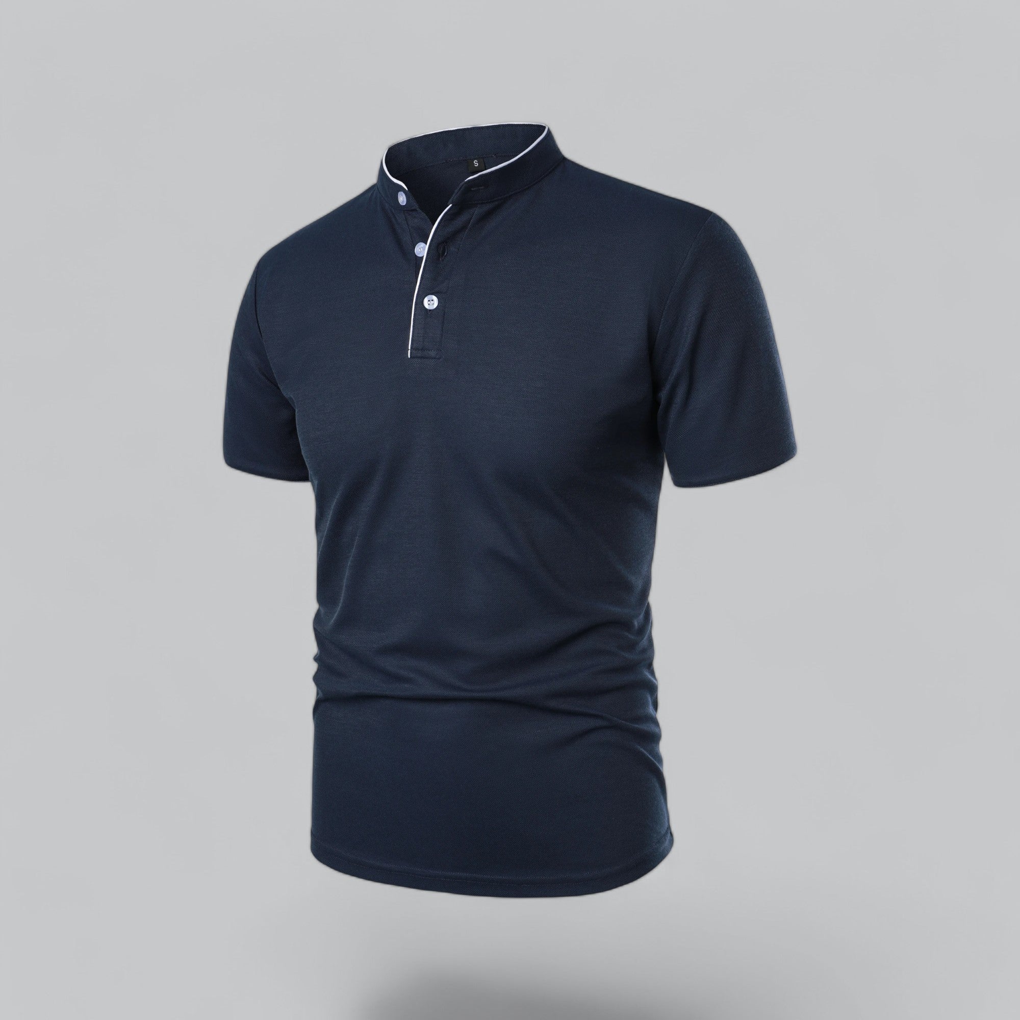 Polo de manga corta para hombre - corte entallado sin cuello - diario