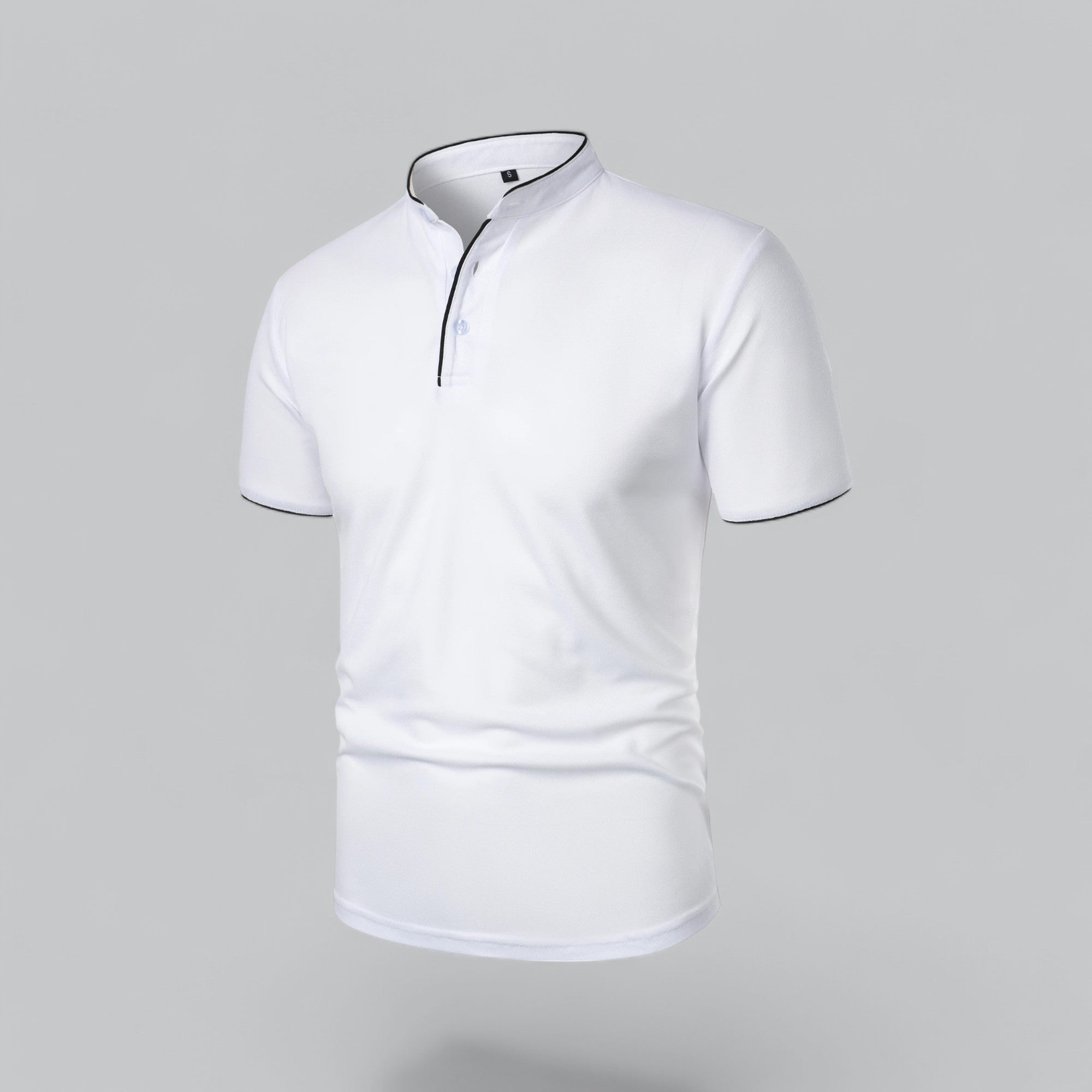 Polo de manga corta para hombre - corte entallado sin cuello - diario
