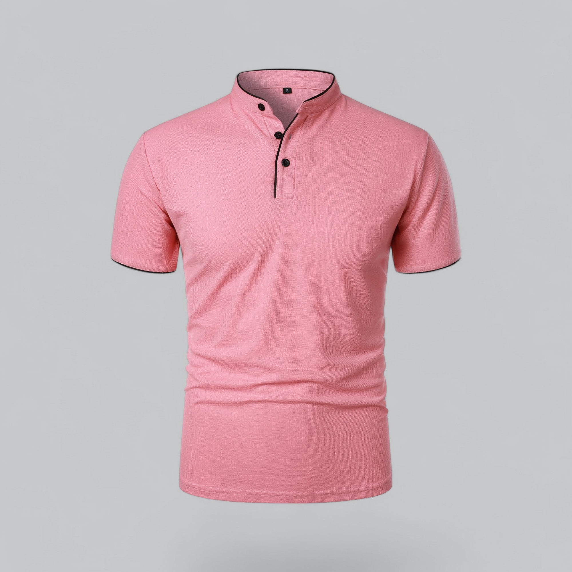 Polo de manga corta para hombre - corte entallado sin cuello - diario