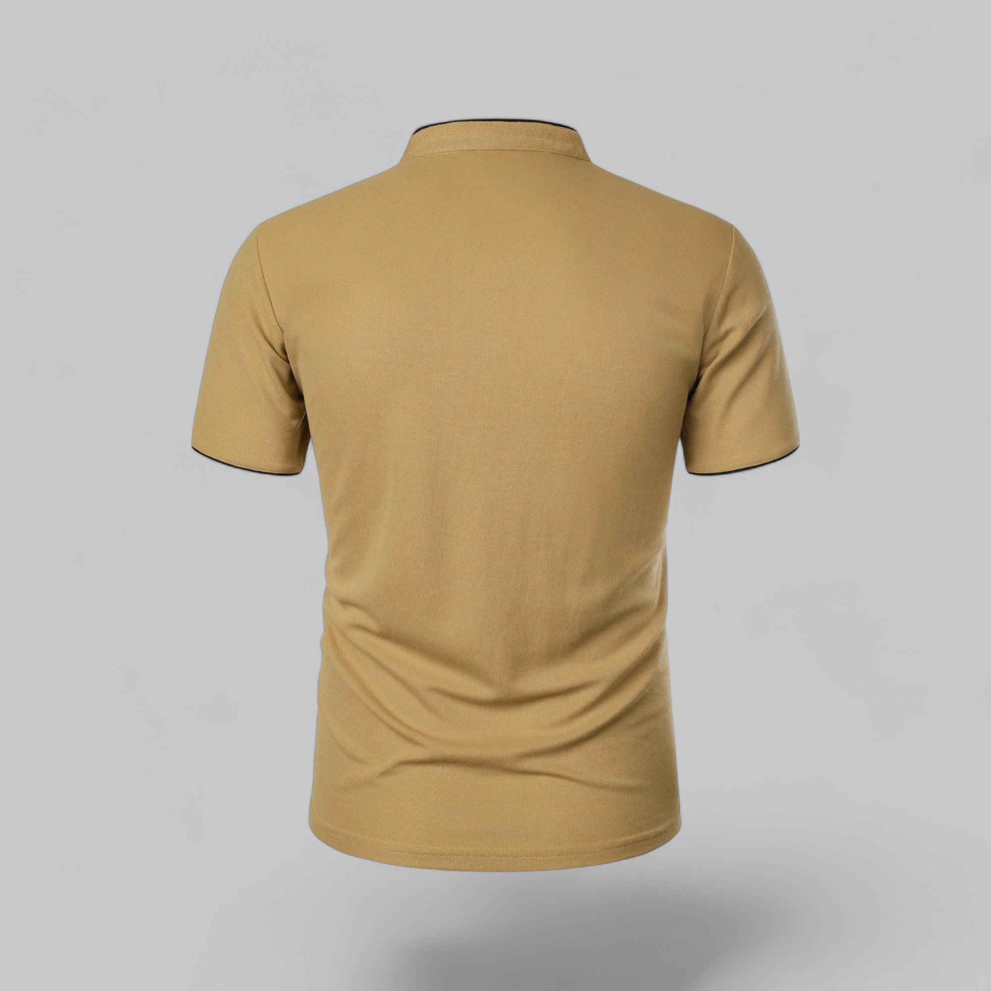Polo de manga corta para hombre - corte entallado sin cuello - diario