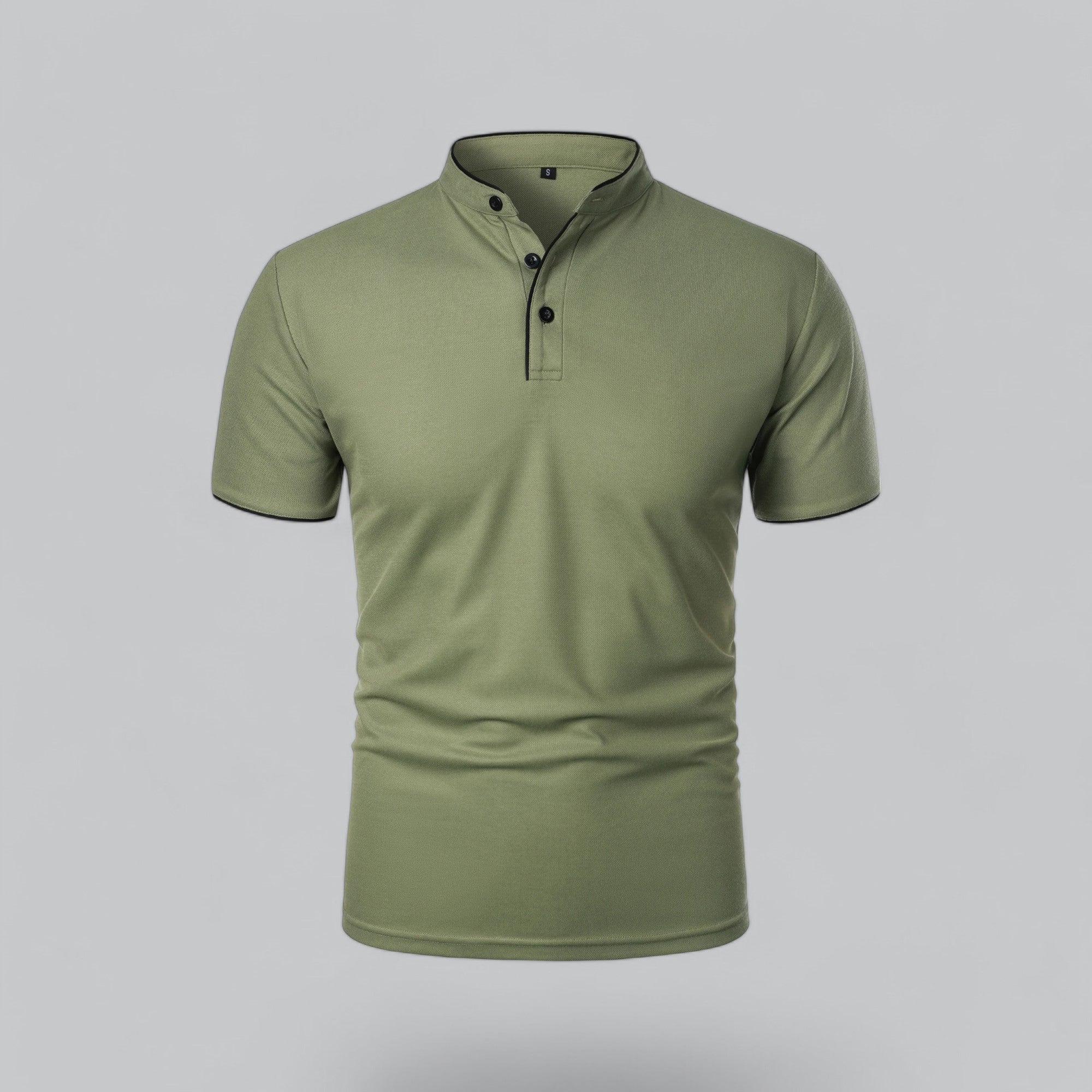 Polo de manga corta para hombre - corte entallado sin cuello - diario