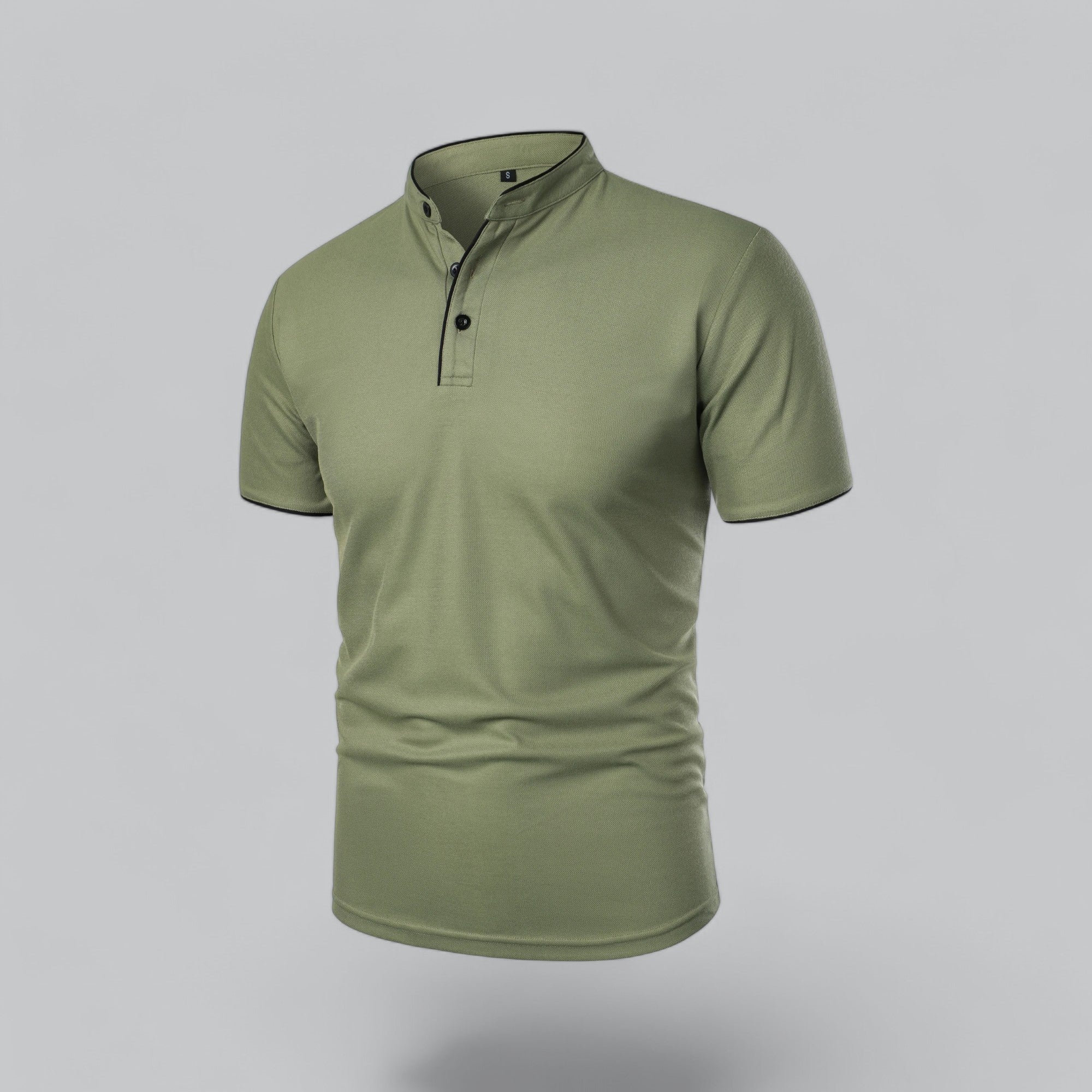 Polo de manga corta para hombre - corte entallado sin cuello - diario