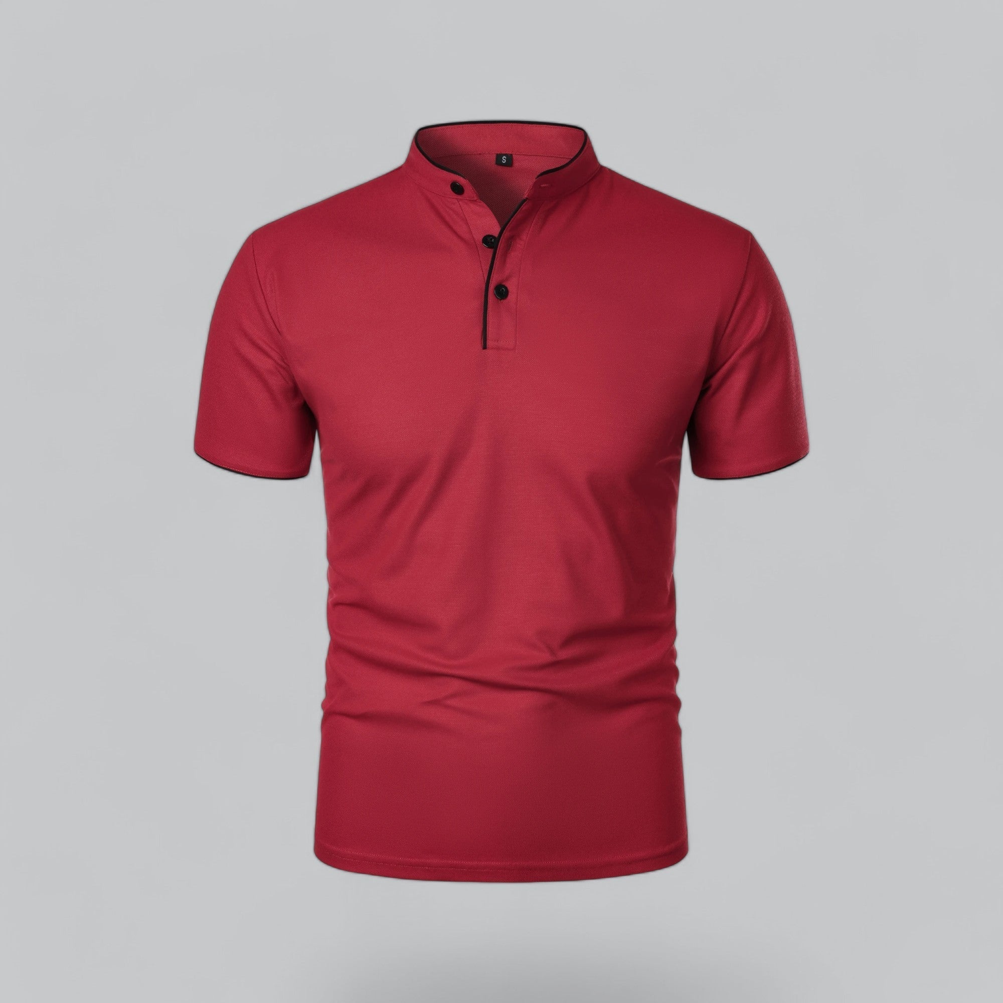 Polo de manga corta para hombre - corte entallado sin cuello - diario