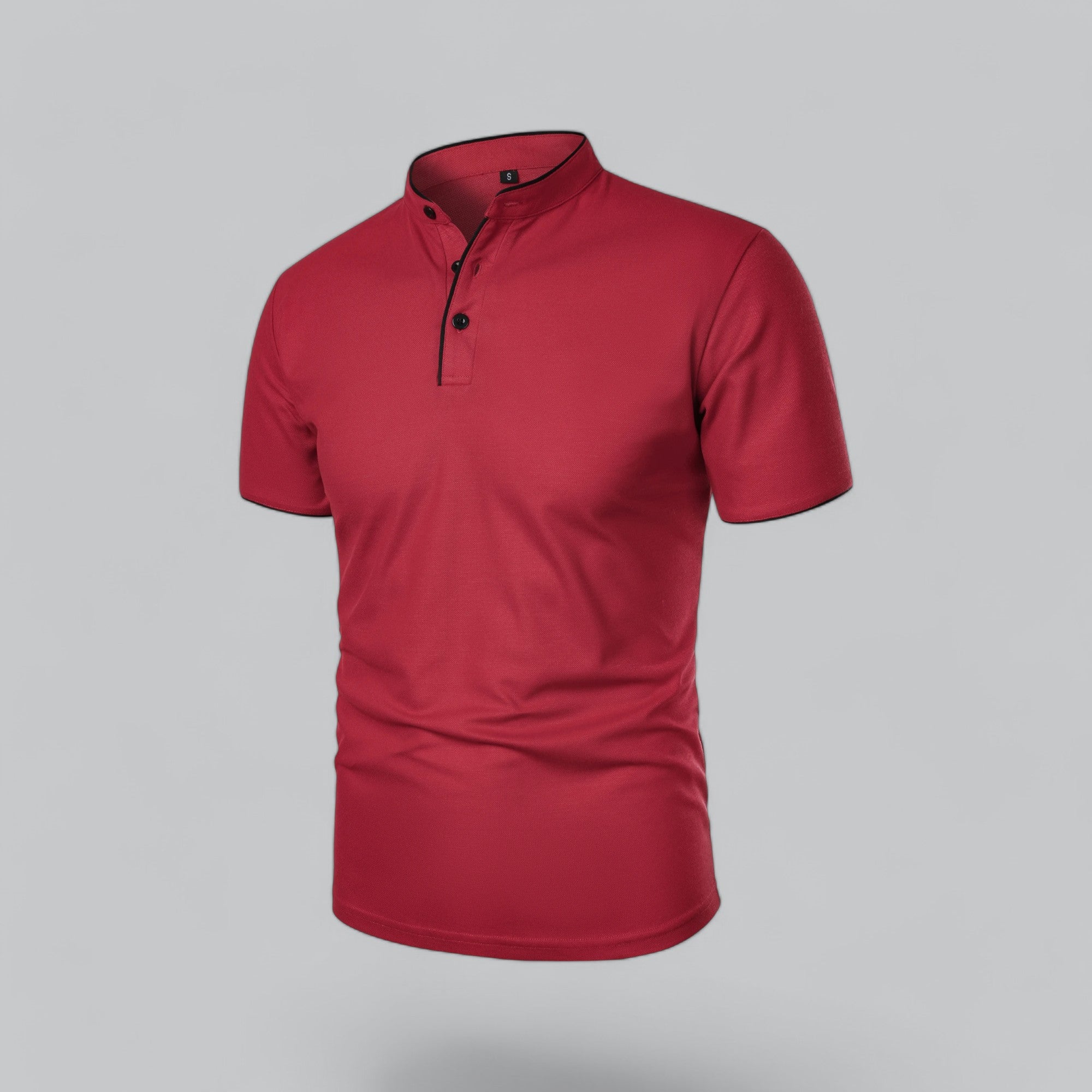 Polo de manga corta para hombre - corte entallado sin cuello - diario