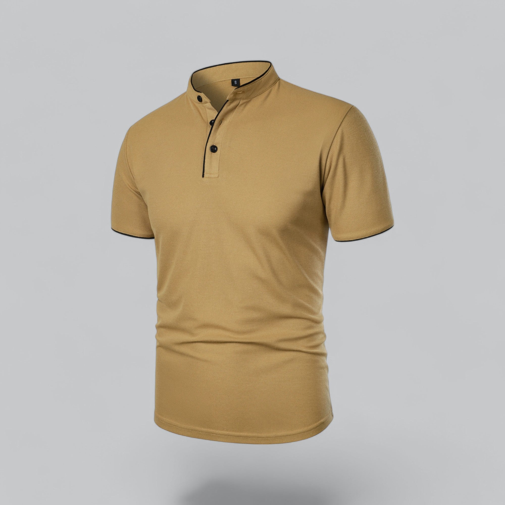 Polo de manga corta para hombre - corte entallado sin cuello - diario