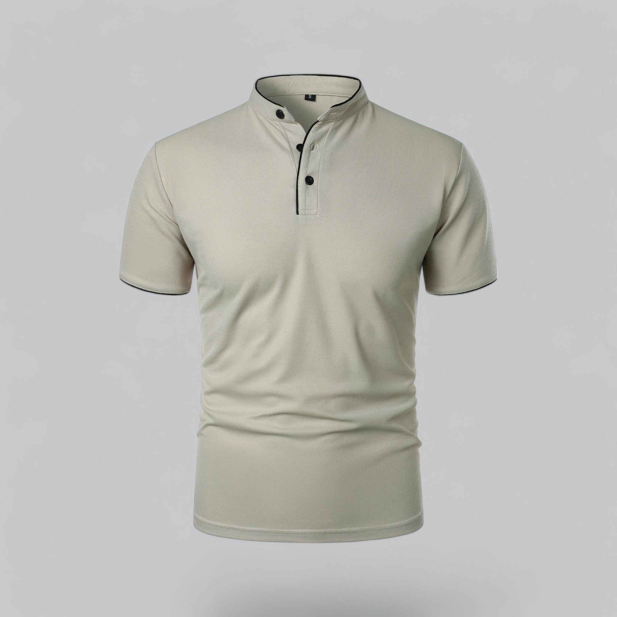 Polo de manga corta para hombre - corte entallado sin cuello - diario