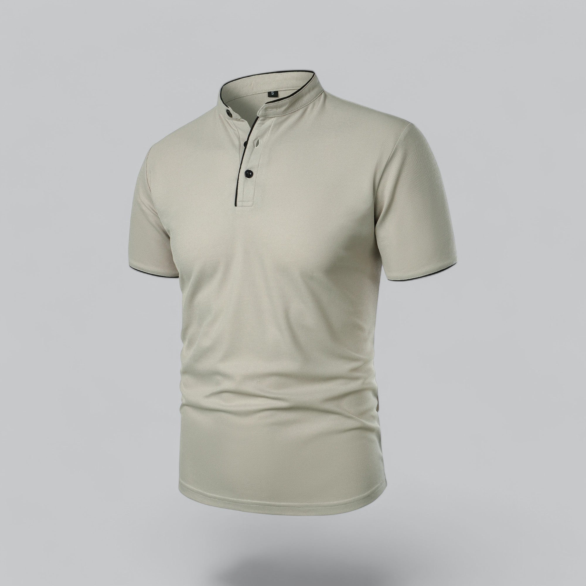 Polo de manga corta para hombre - corte entallado sin cuello - diario