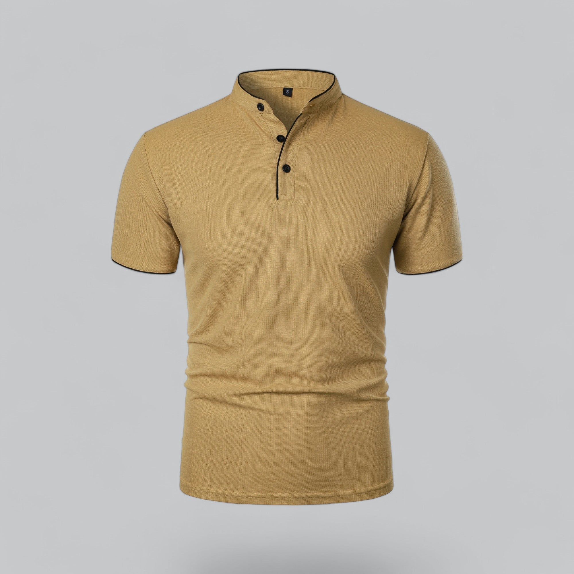 Polo de manga corta para hombre - corte entallado sin cuello - diario
