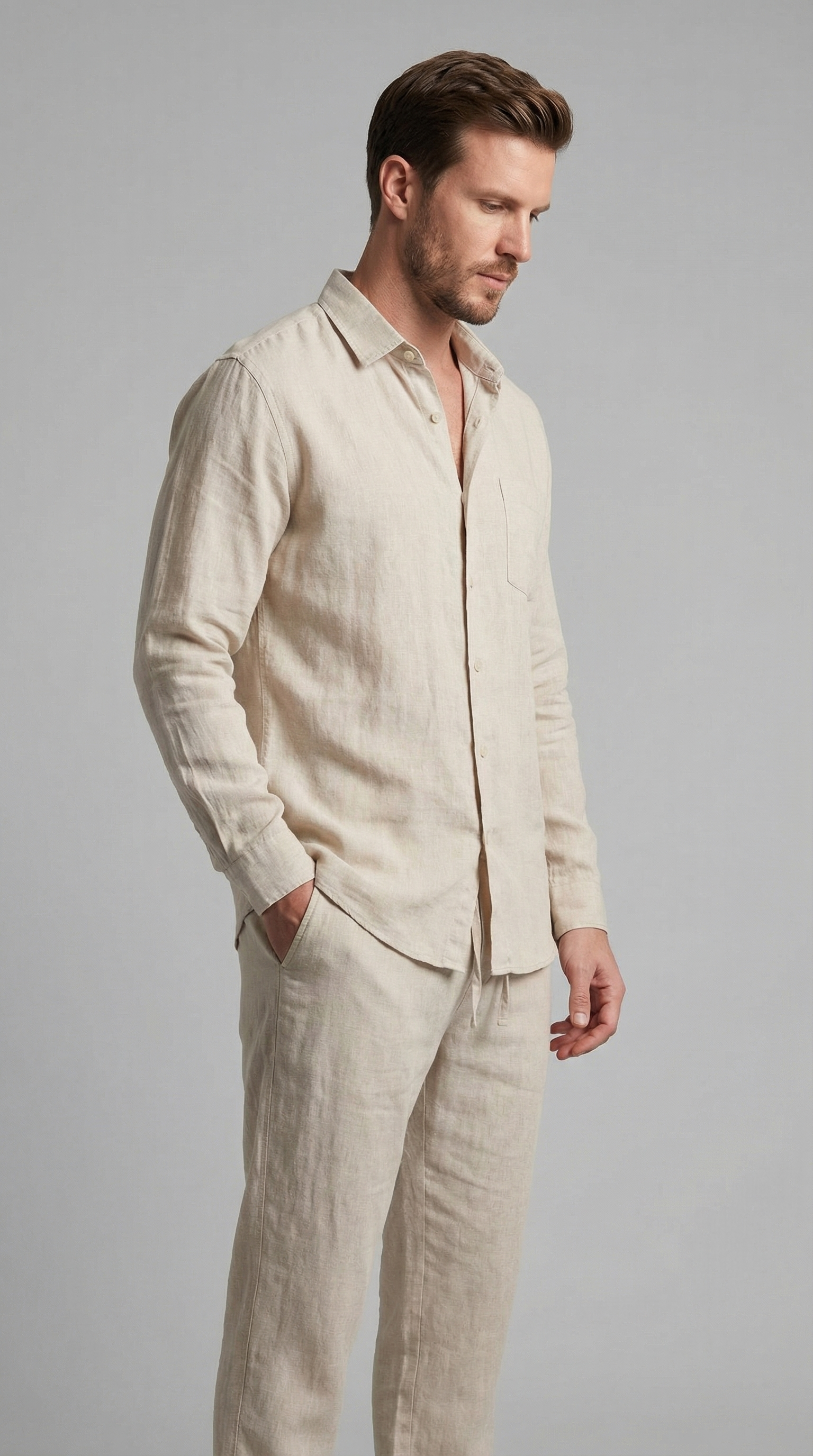 Conjunto lino hombre | conjunto dos piezas ajuste slim