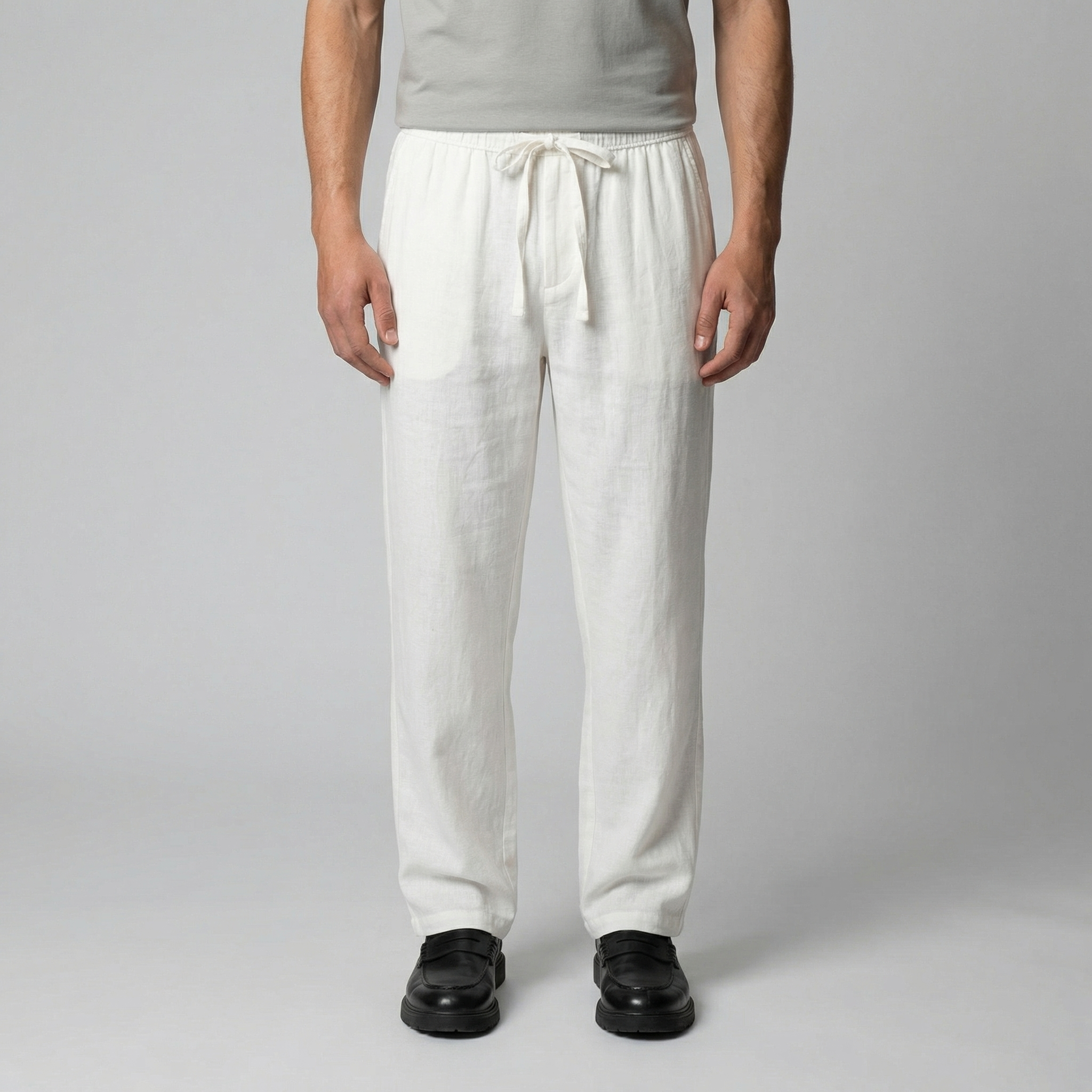 Pantalón lino hombre | ajuste entallado para playa