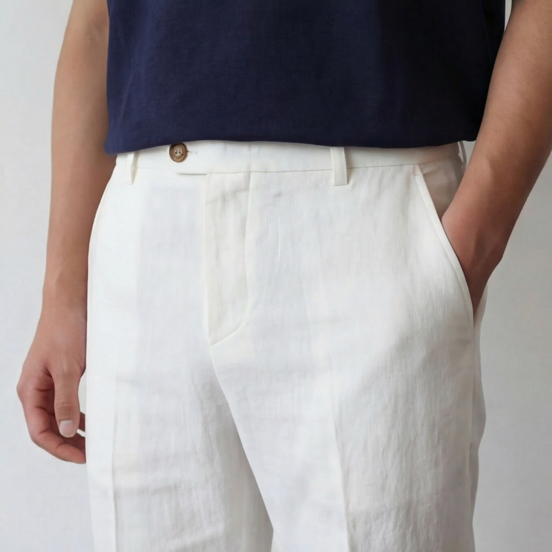 Pantalón de lino hombre | ajuste relajado para diario