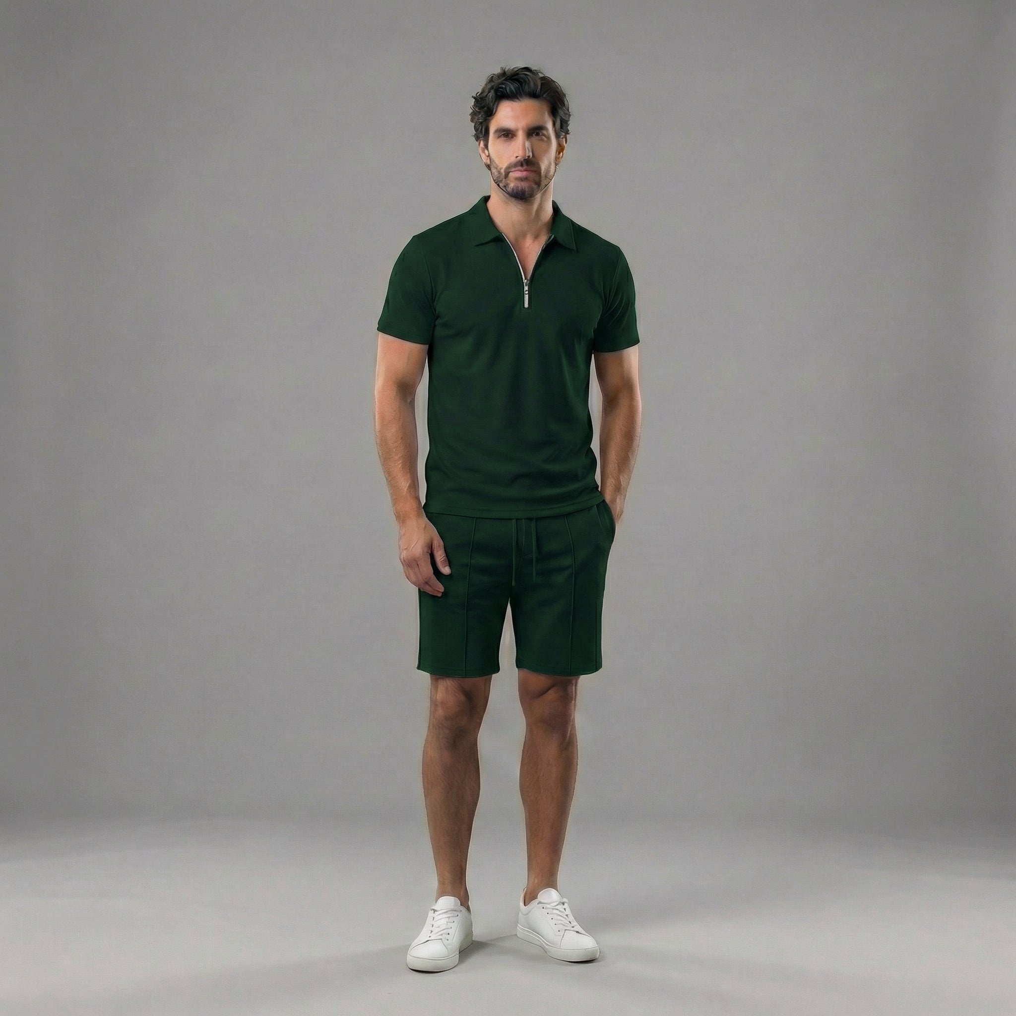 Conjunto polo y shorts hombre | algodón casual diario