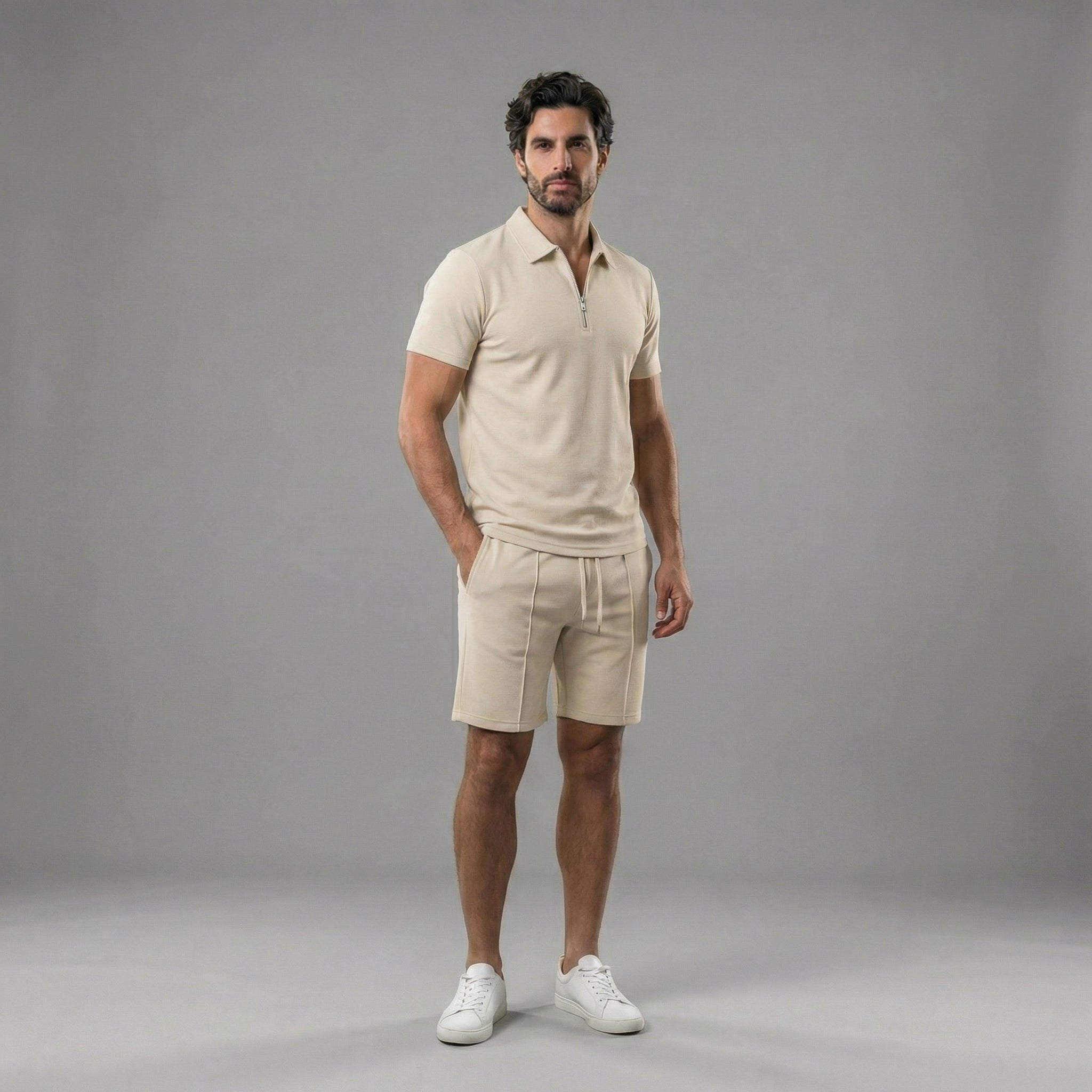 Conjunto polo y shorts hombre | algodón casual diario