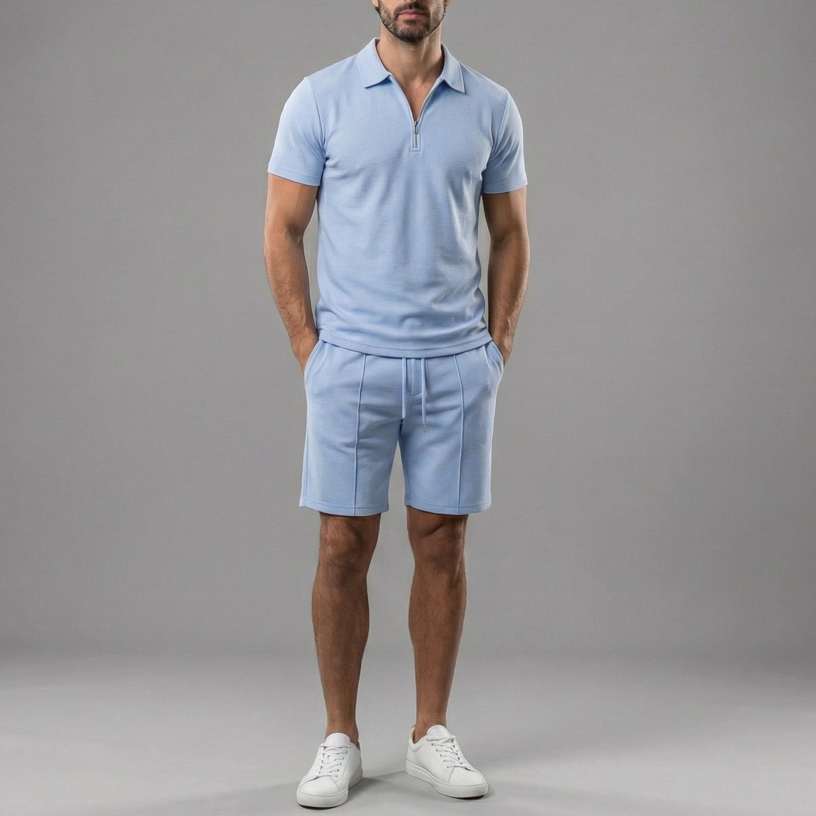 Conjunto polo y shorts hombre | algodón casual diario
