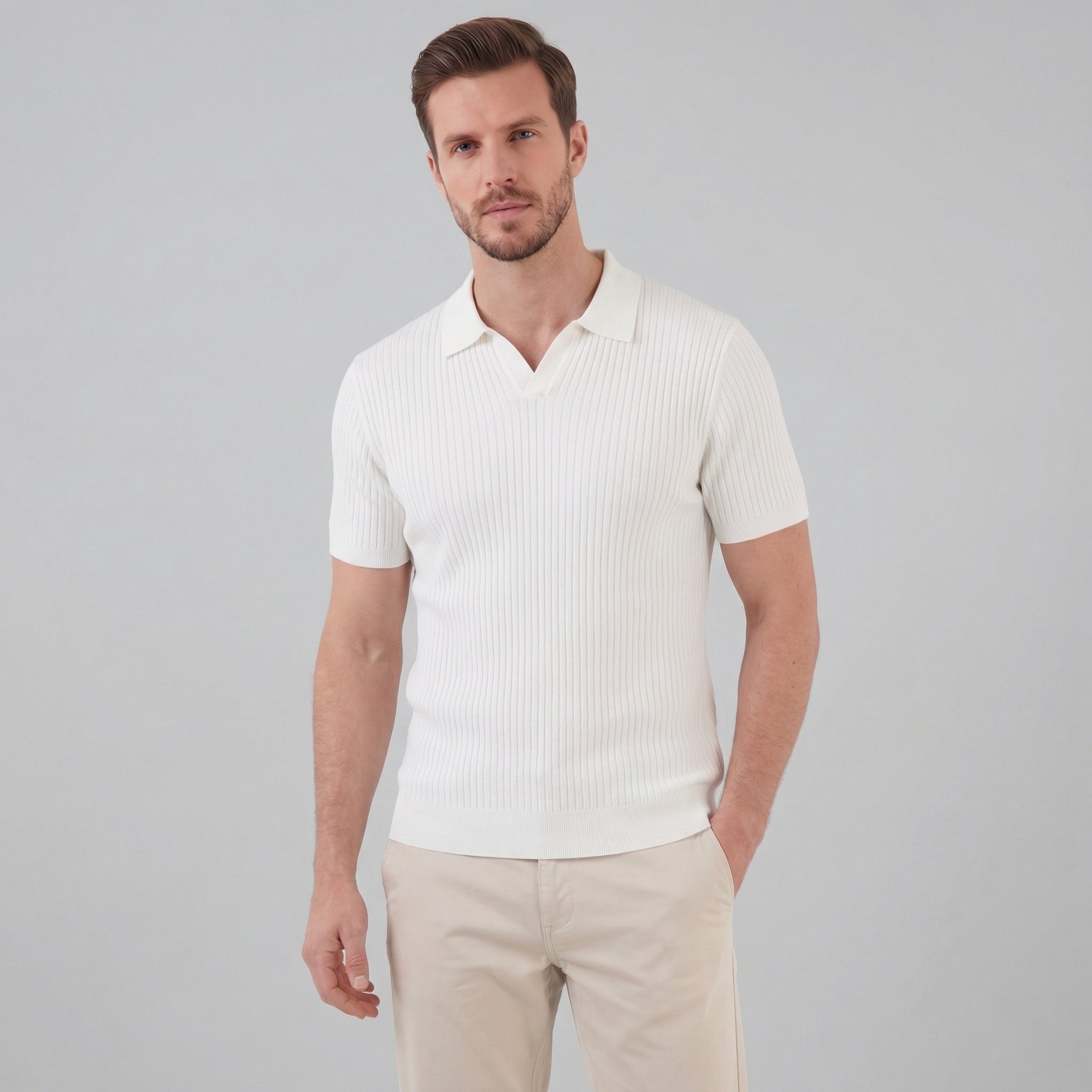 Polo punto hombre | camiseta de algodón entallada