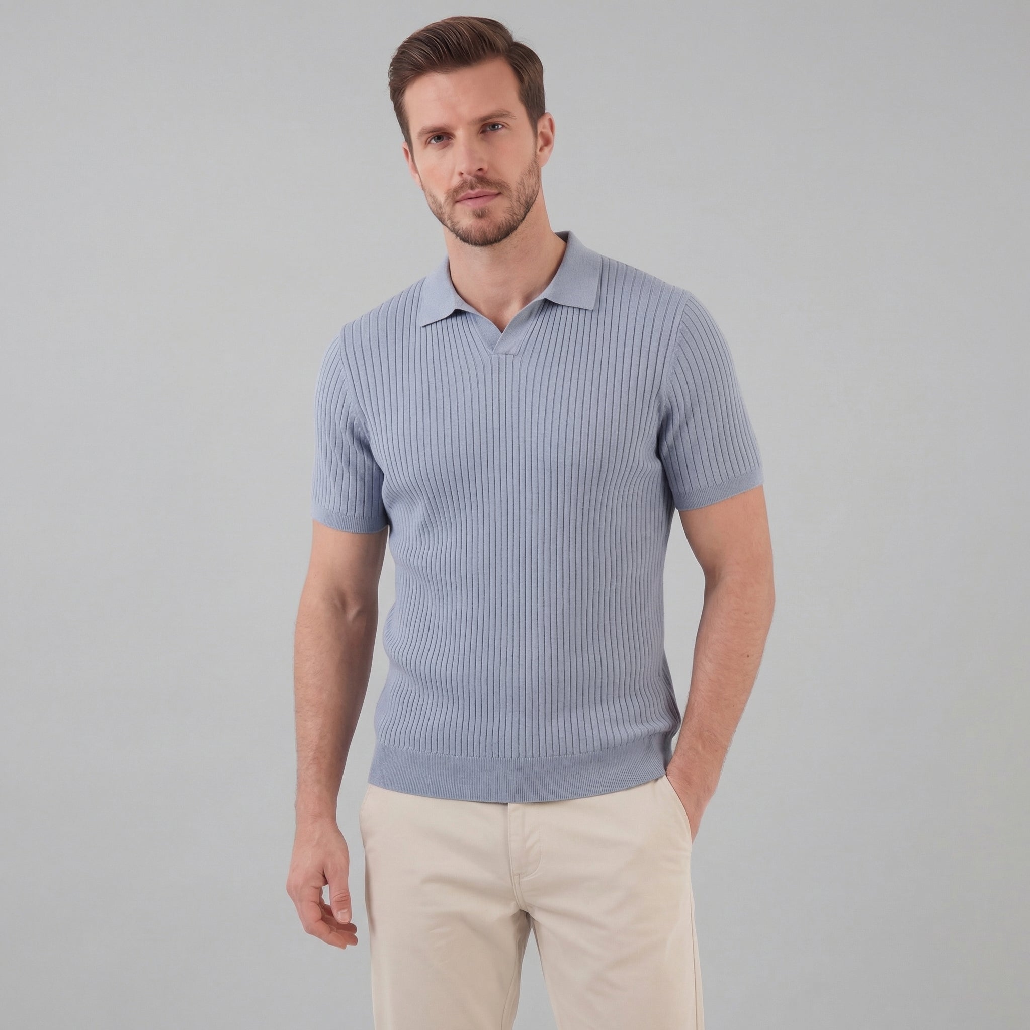 Polo punto hombre | camiseta de algodón entallada