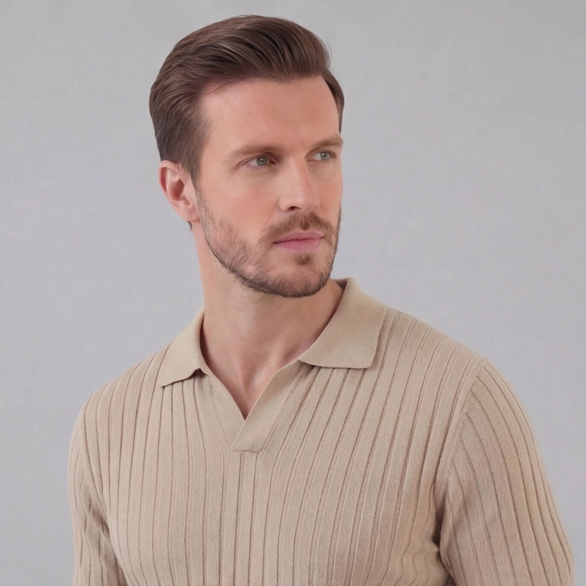 Polo cuello V hombre | camiseta punto con malla para deporte