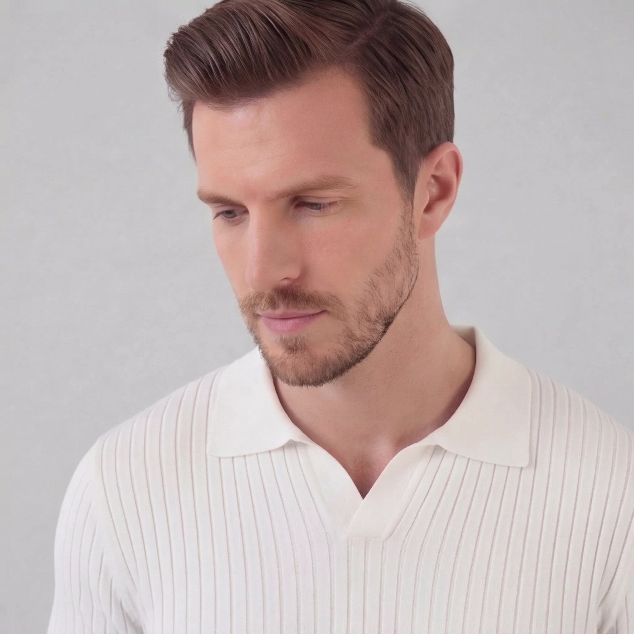 Polo cuello V hombre | camiseta punto con malla para deporte