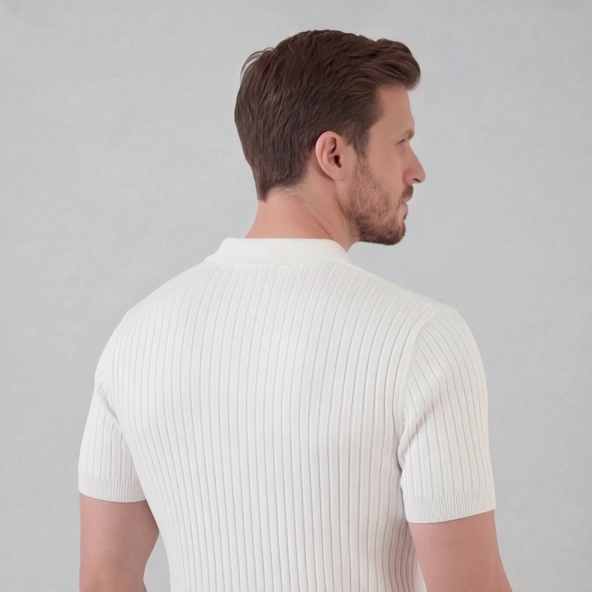 Polo cuello V hombre | camiseta punto con malla para deporte