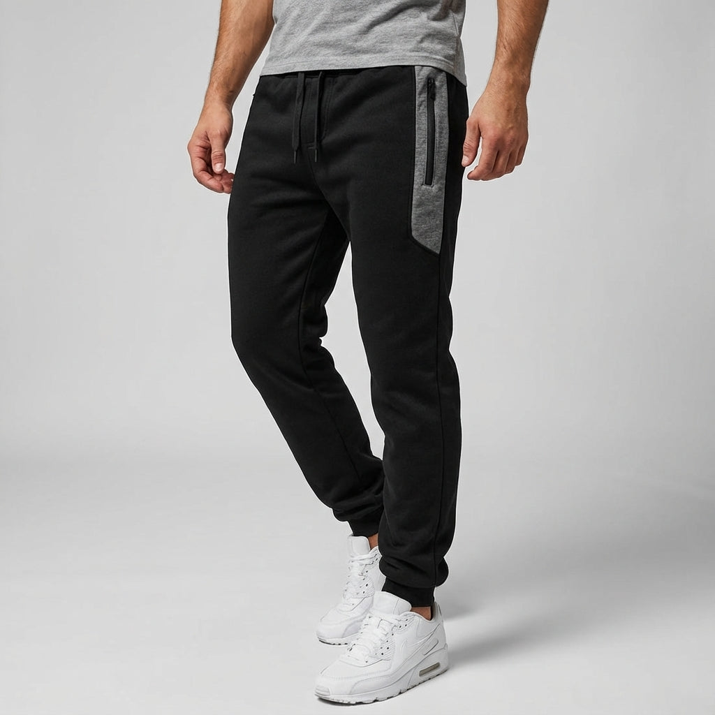 Pantalón de Chándal para Hombre con Bolsillo de Cremallera y Puños Elásticos