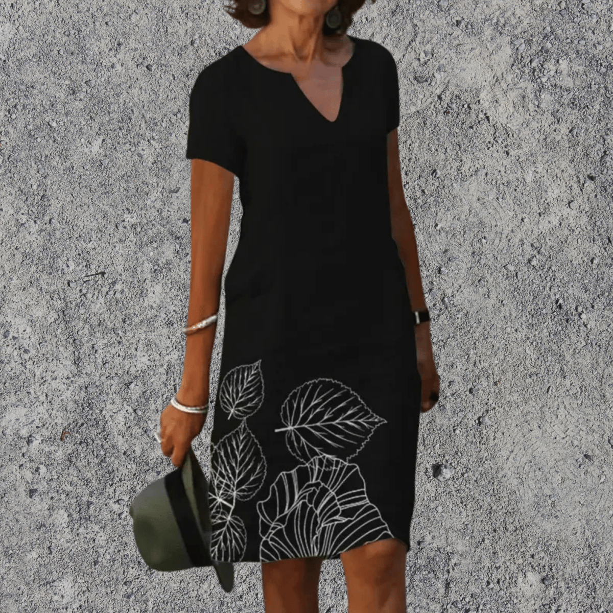 Vestido midi mujer estampado floral cuello V cómodo