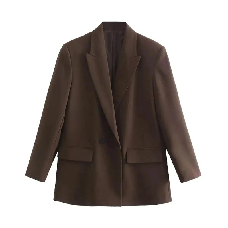 Blazer Oversize Cruzado de Corte Sastre con Botonadura Doble para Mujer