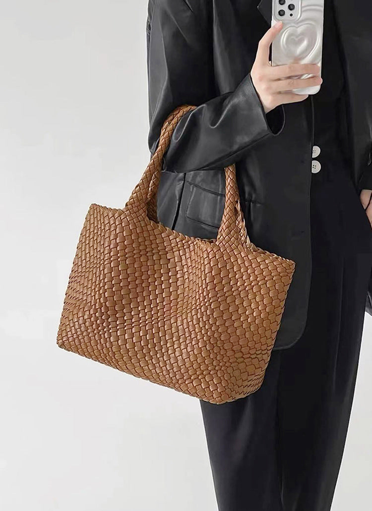 Bolso tote mujer tejido asa hombro gran capacidad