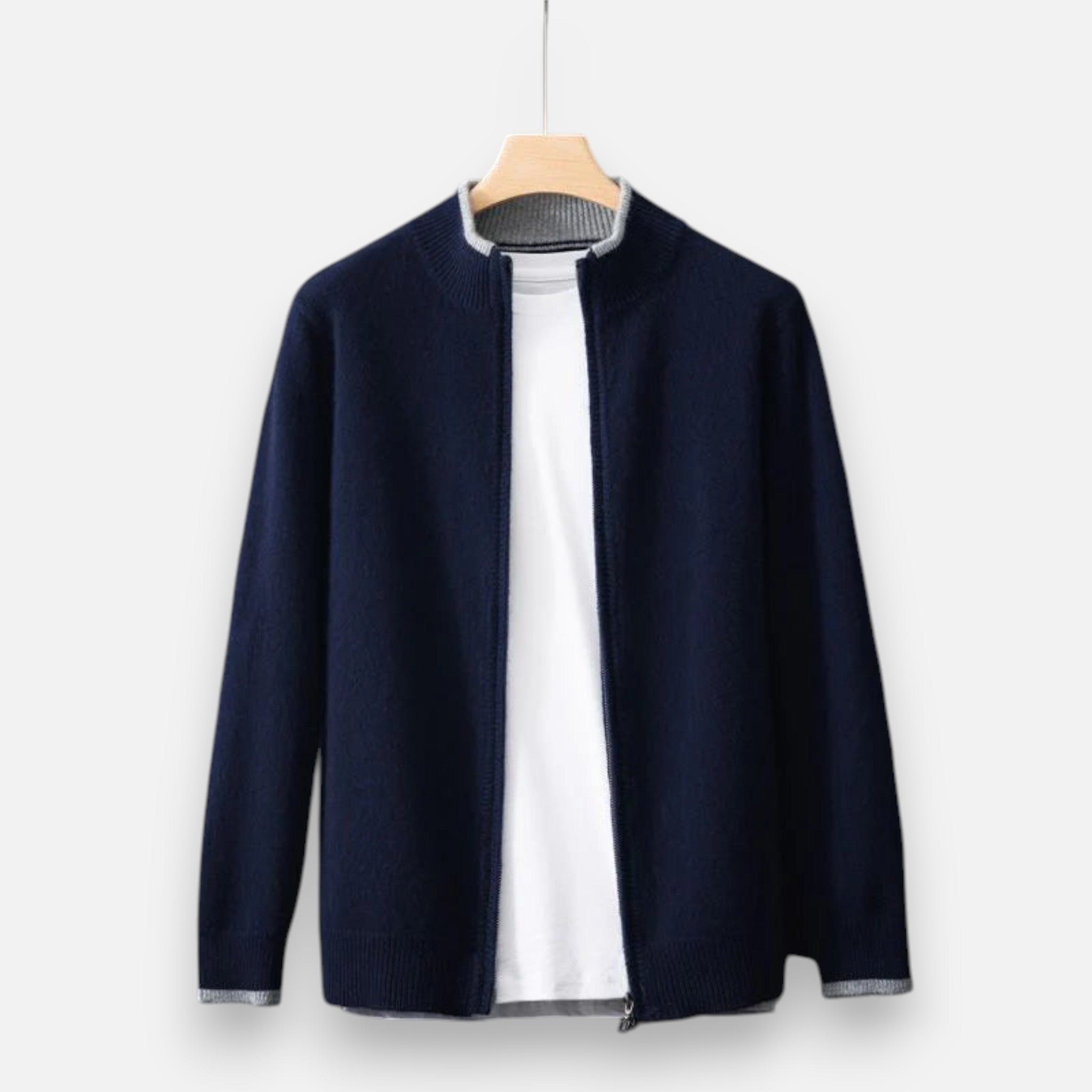 Cazadora Zip-Up Hombre en Cachemira Peinada Premium