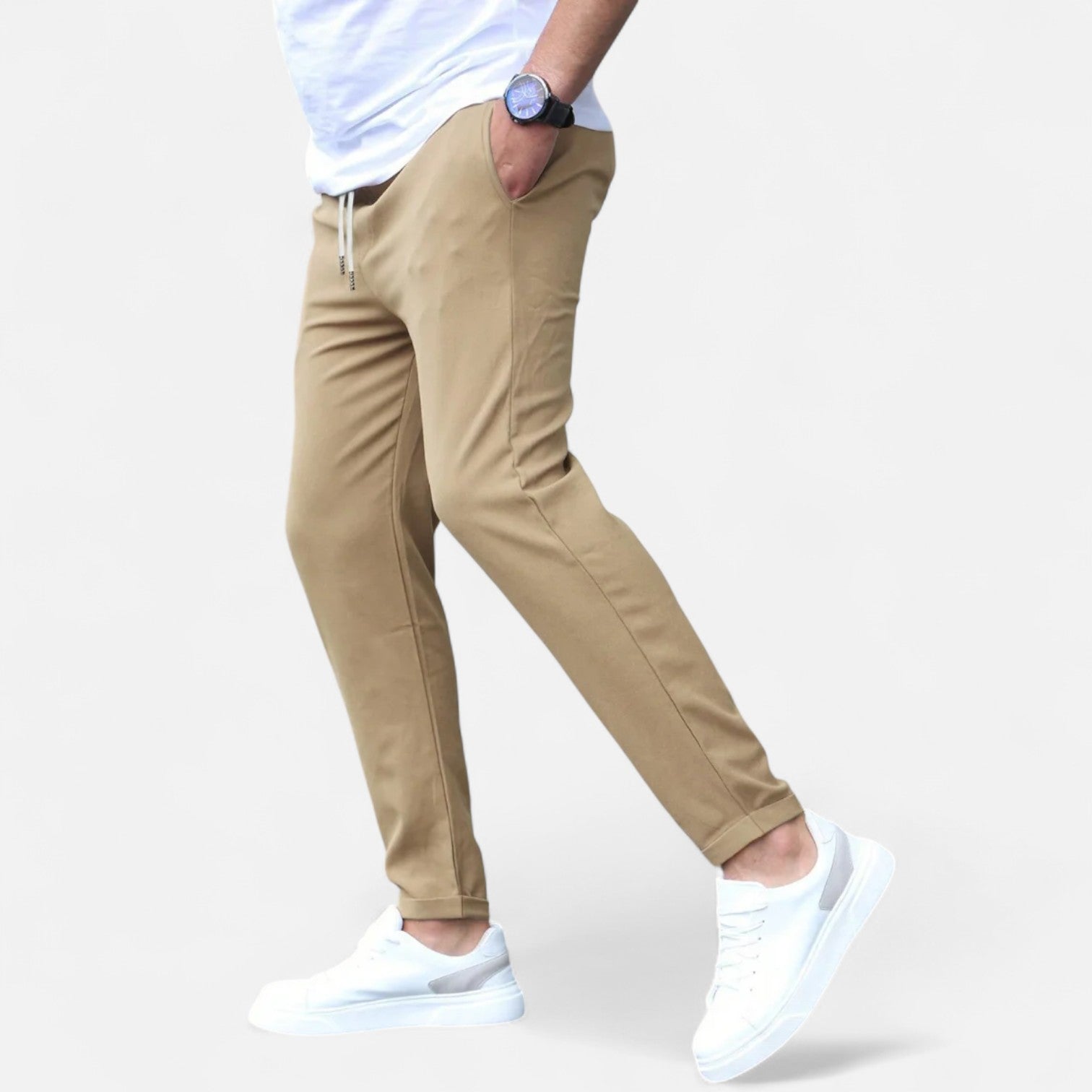 Pantalones Elásticos para Hombre – Comodidad Dinámica, Estilo Sofisticado