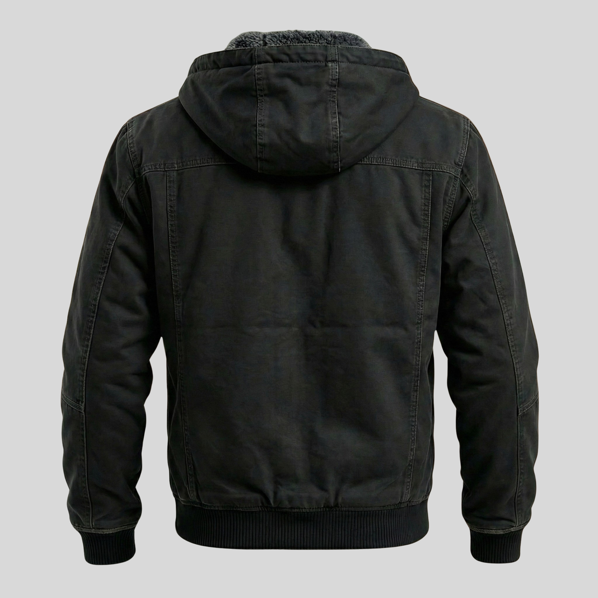 Chaqueta Utilitaria para Hombre con Forro Sherpa y Capucha Protectora