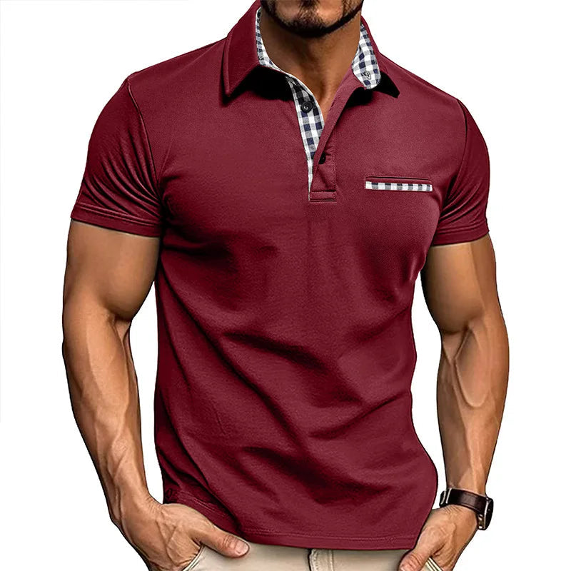 Polo hombre algodón bolsillo frontal clásico
