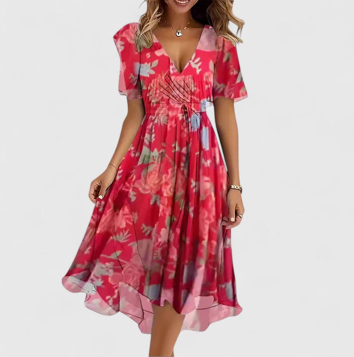Vestido corto con vuelo | vestido floral para ocasiones