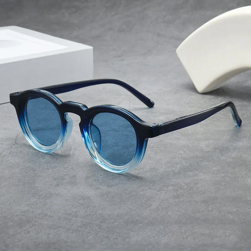 Óculos de Sol Redondos Retro Armação Pequena Proteção UV400 Unissexo Lentes Tintadas