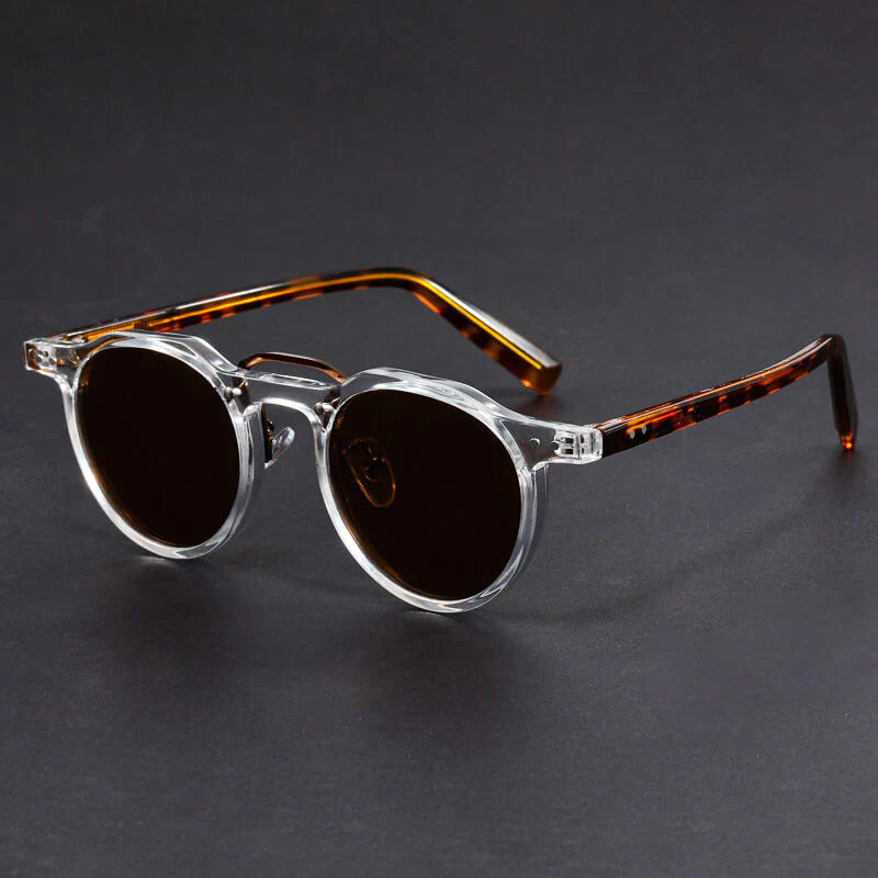 Óculos de Sol Redondos Vintage com Armação de Metal e Proteção UV400 para Adultos