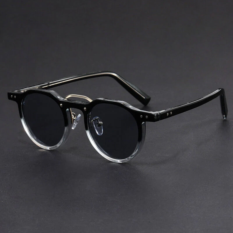 Óculos de Sol Redondos Vintage com Armação de Metal e Proteção UV400 para Adultos