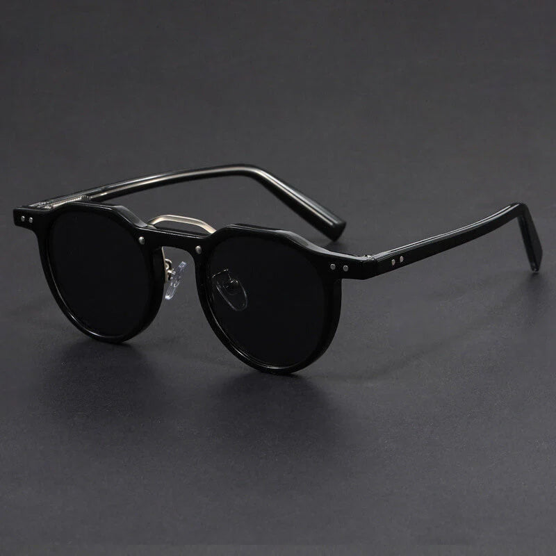 Óculos de Sol Redondos Vintage com Armação de Metal e Proteção UV400 para Adultos