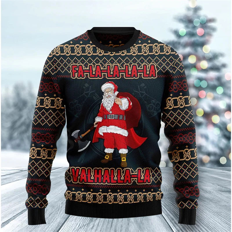Sudadera Unisex Oversize con Cuello Redondo y Estampado 3D de Manga Larga
