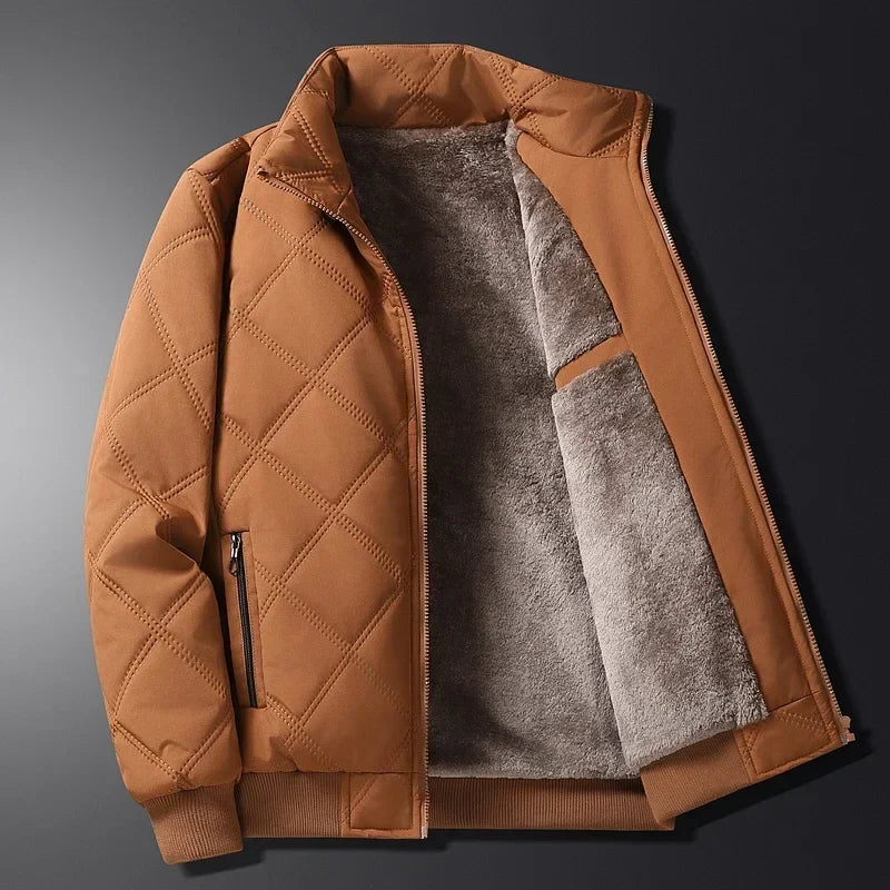 Chaqueta Bomber Acolchada Ligera con Interior Suave y Bolsillos con Cremallera