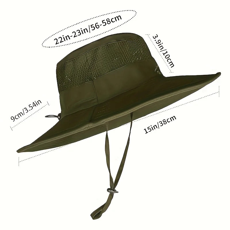 Sombrero bucket hat transpirable de sol para pesca y senderismo con barbijo