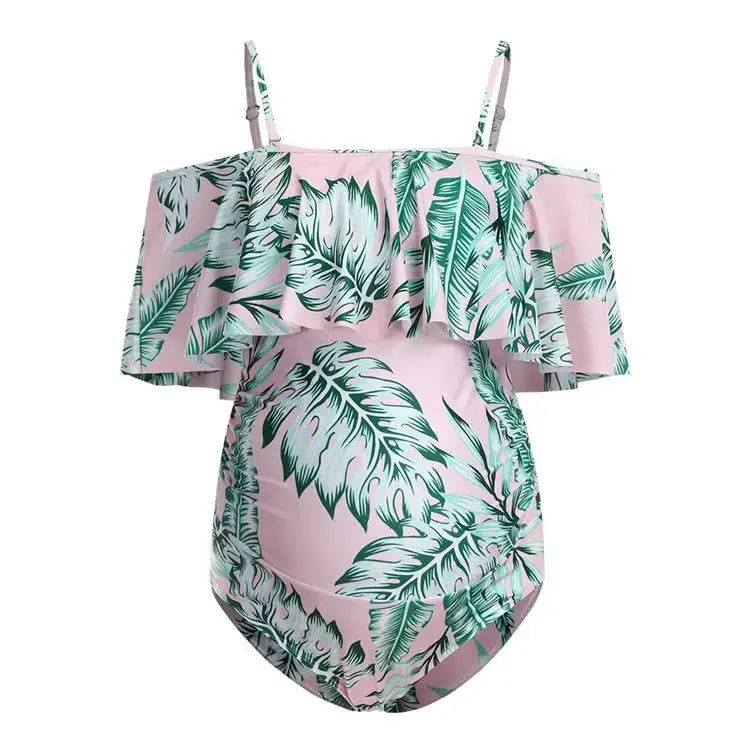 Traje de baño premamá de una pieza estampado para natación