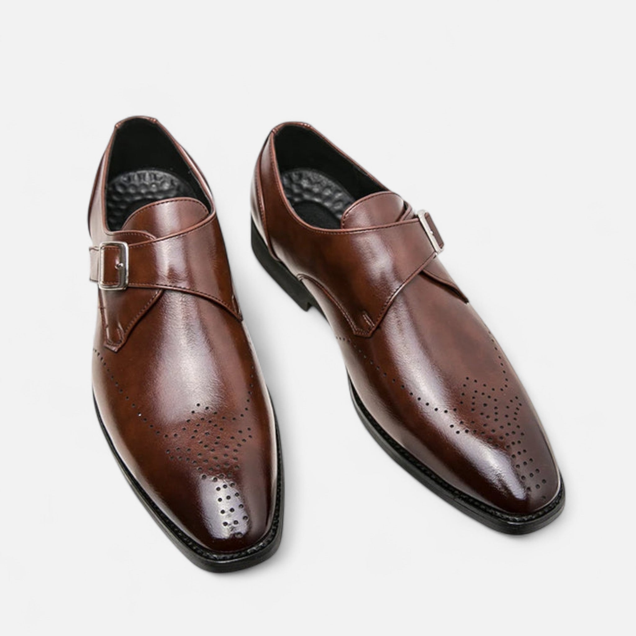 Zapatos Monk Strap Hombre Ashford Puntera Perforada