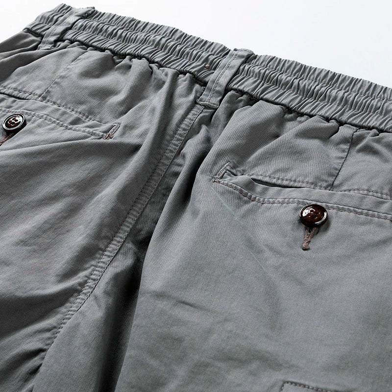 Pantalones cortos cargo — algodón duradero con multibolsillos — ocio
