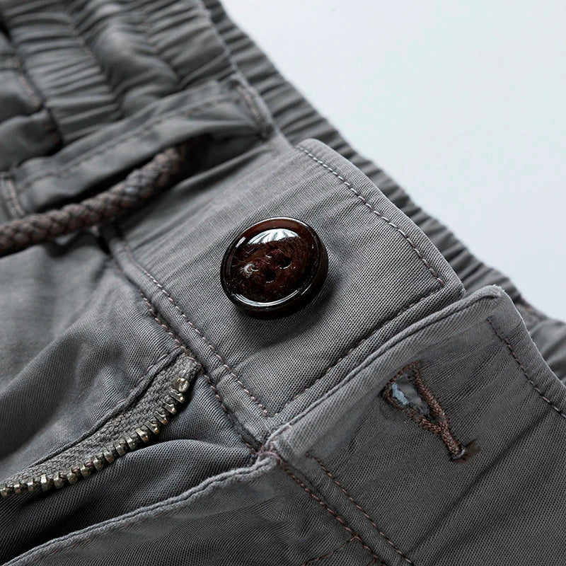 Pantalones cortos cargo — algodón duradero con multibolsillos — ocio