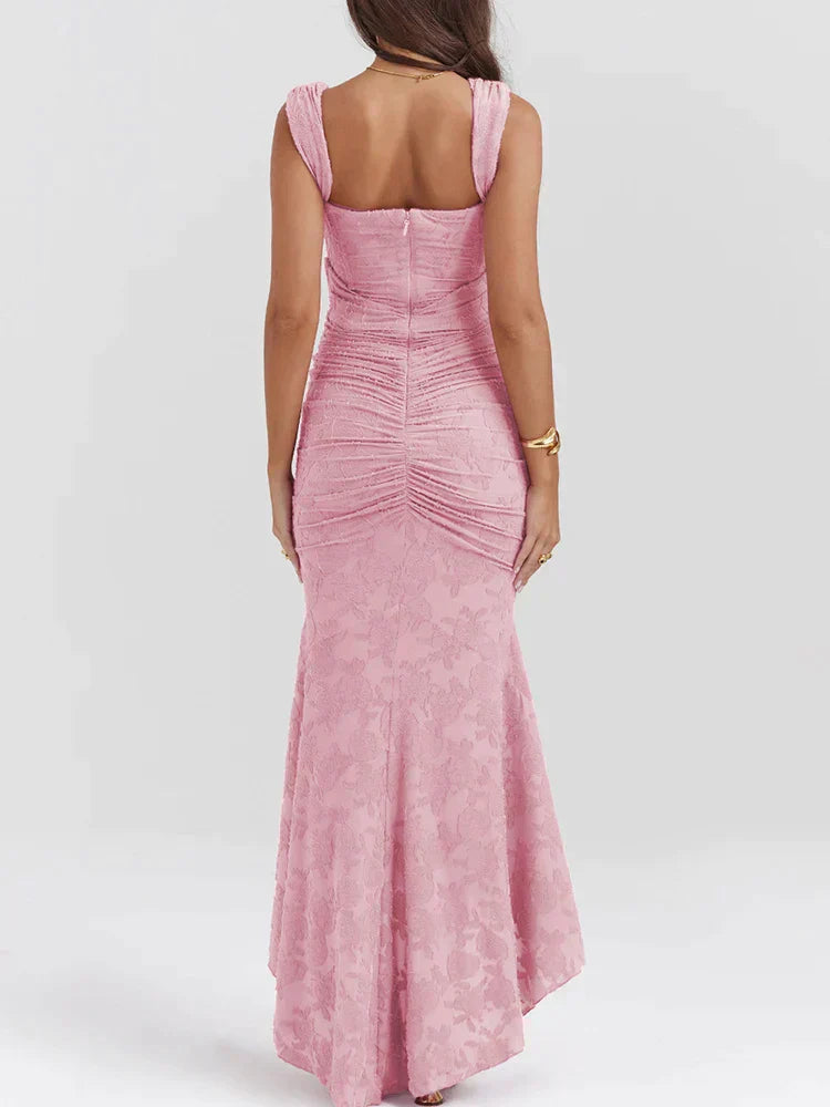 Vestido de Gala Corte Sirena de Encaje con Hombros Descubiertos para Mujer