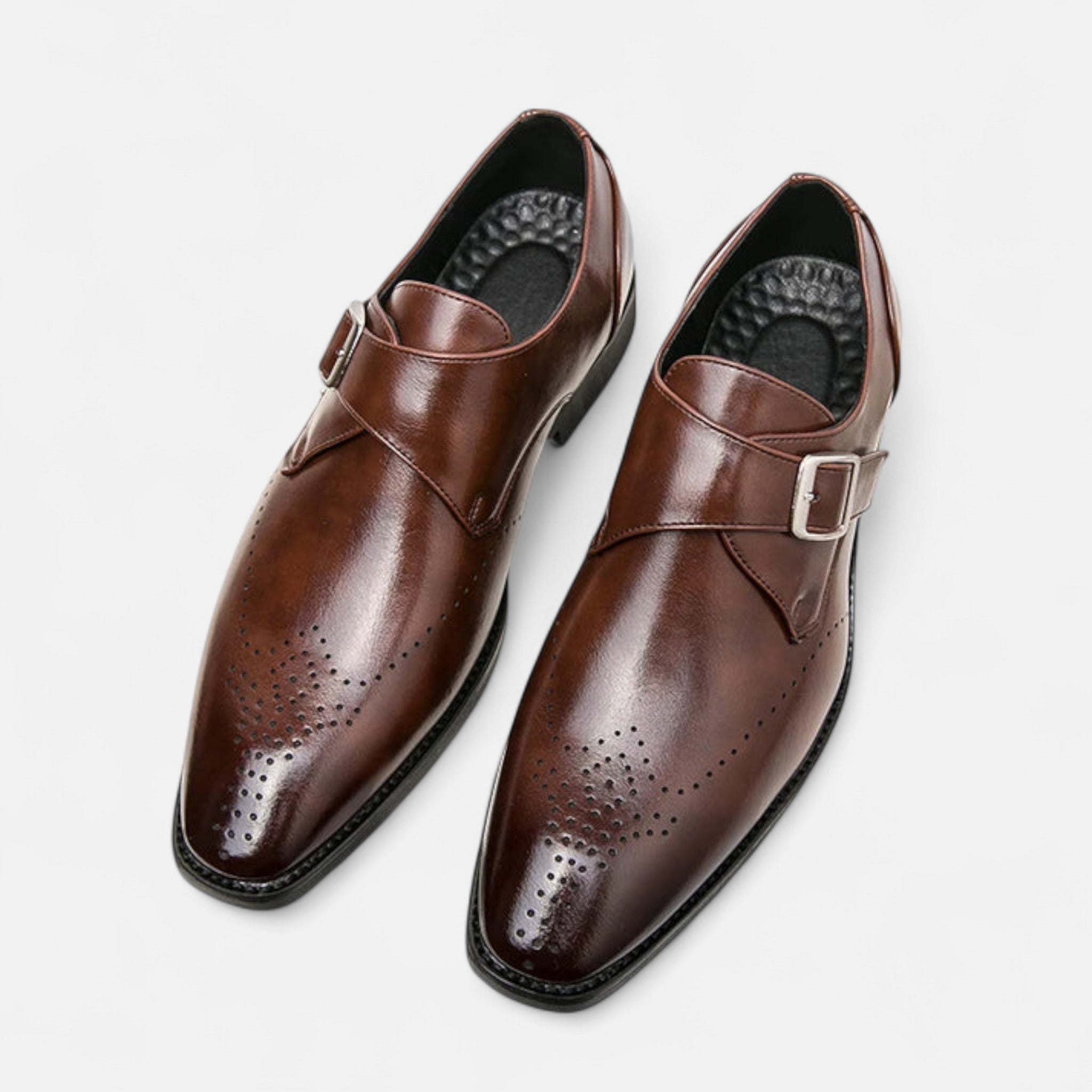 Zapatos Monk Strap Hombre Ashford Puntera Perforada