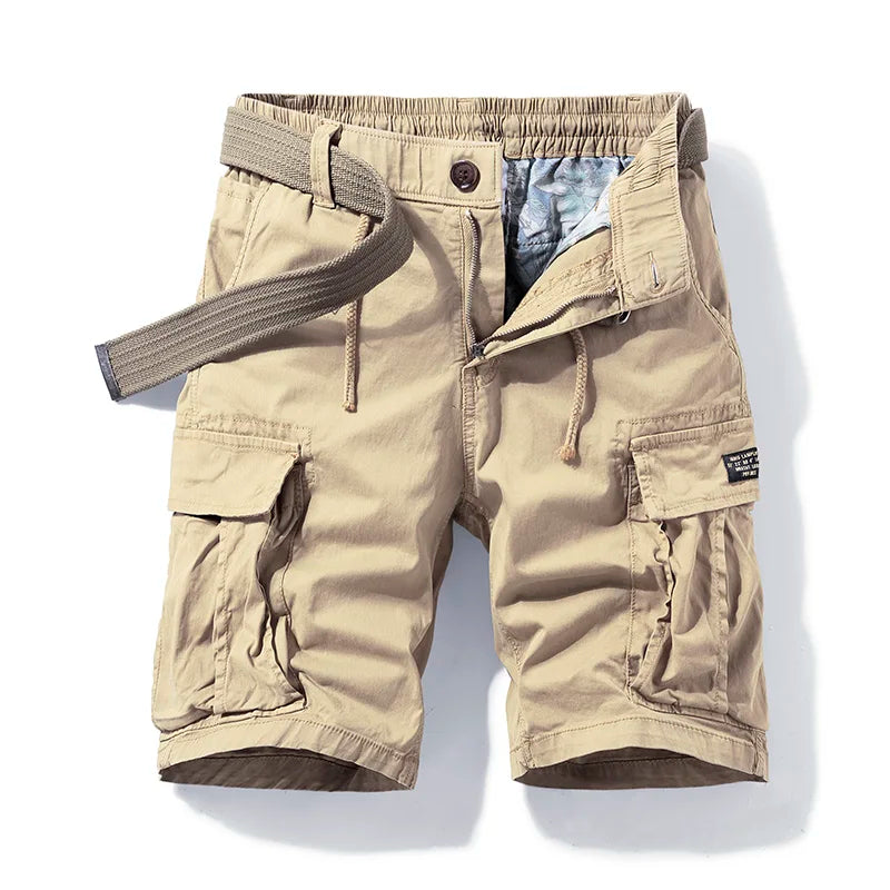 Pantalones cortos cargo — algodón duradero con multibolsillos — ocio