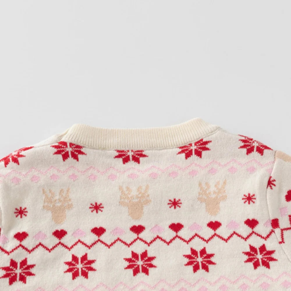 Pull de Noël unisexe pour enfant en coton et polyester à col rond